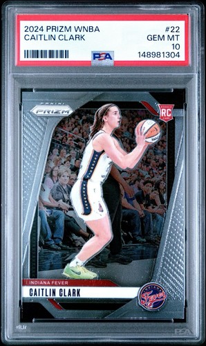 2024 Prizm WNBA #22 CAITLIN CLARK Rookie Card (RC) Fever Gem Mint PSA 10