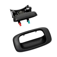 Tailgate Handle Latch and Bezel Trim with Rod Clips  for 1999-2007 Black