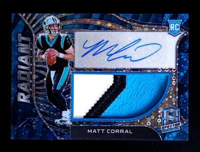 2022 PANINI SPECTRA #228 MATT CORRAL ROOKIE RC PATCH AUTO #D /50  PANTHERS