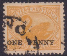 (F394-22) 1906 WA 1d on 2d surcharge stamp (V)