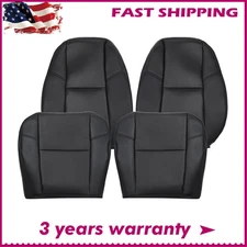 For 2007-2014 Cadillac Escalade Perforated Driver & Passenger Seat Cover Black