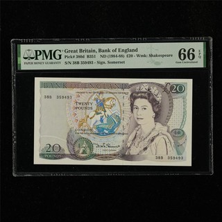 1984 88 Great Britain Bank of England 20 Pounds Pick#380d PMG 66 EPQ Gem UNC