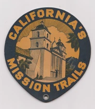 Vintage 1939 Golden Gate Expo California Mission Trails Map Fan Out Brochure