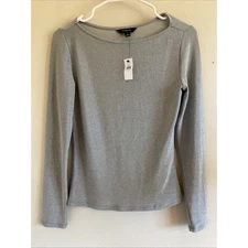 Banana Republic Factory Silver Sparkly Holiday Party Shirt Top Blouse Small NEW