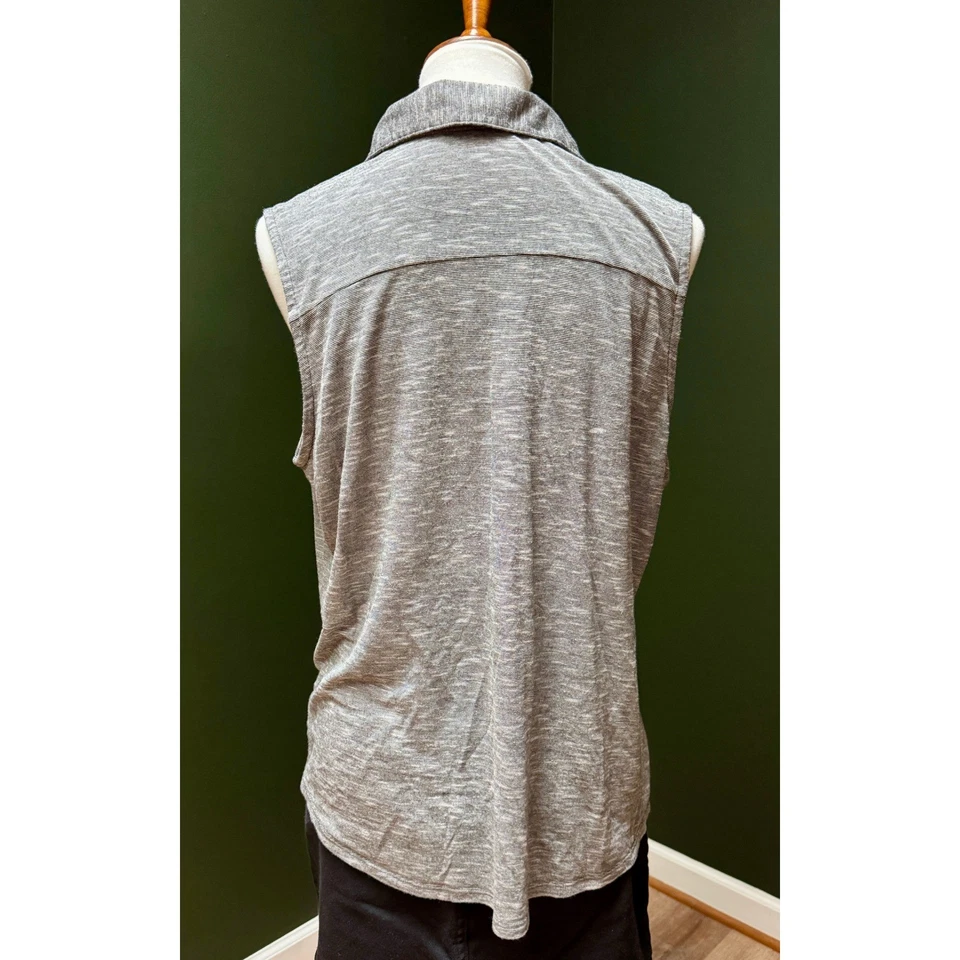 Y2K выцветший славы без рукавов рубашка с воротником верхний женский размер XL - Изображение 2 из 4