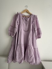 ✿ American Eagle Boho Cotton Dress Lavender Peasant Prairie Lace US L