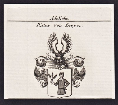 Ritter Breyer - Wappen coat of arms Heraldik Kupferstich Genealogie 1820