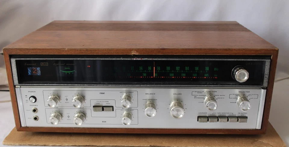 VINTAGE SANSUI QRX-3500 4-CHANNEL RECEIVER TESTED & WORKING GOOD BUT SOLD AS-IS - Image 4 of 4