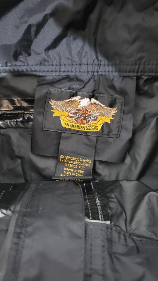 Harley Davidson Hooded Riding Jacket  Men's L Orange Black Reflective Full Zip - Image 4 of 4