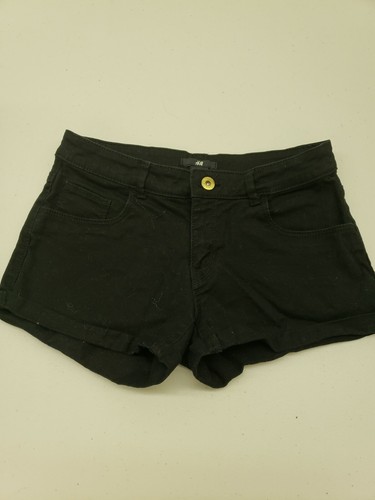 H\u0026M Womens Black Jean Shorts Size 4 Hot 