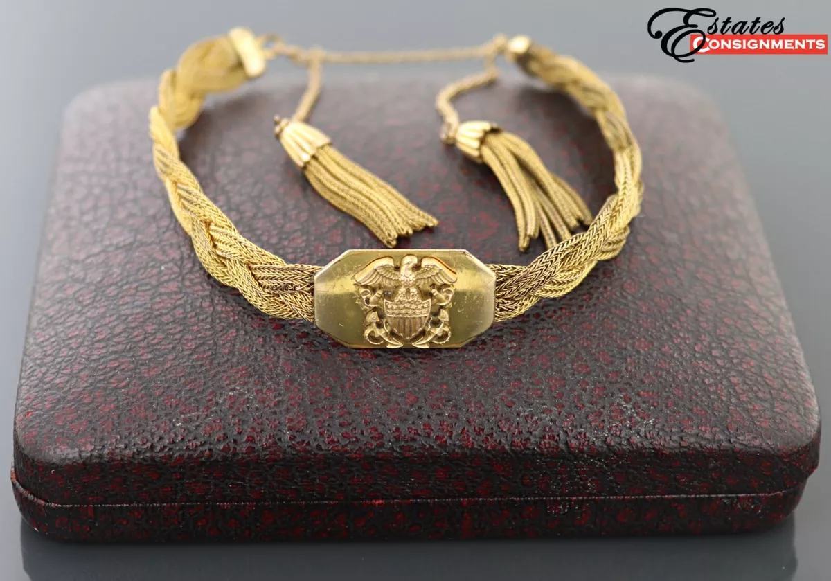 WWII US Navy Gold Filled Hilborn-Hamburger Military Jeweler Bracelet
