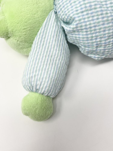 Russ Froggles grüner Frosch Plüsch Musik Krippe Ziehen Baby Spielzeug blau kariert 3686 11 Zoll - Bild 12 von 18