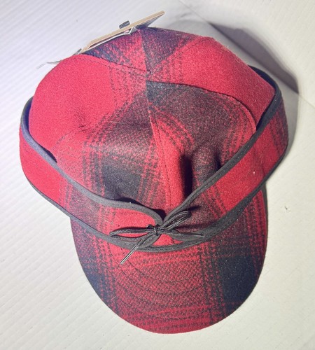 Stormy Kromer Men's Original Wool Cap – Red, 7.875 Size, Cotton Flannel Lining, Adjustable Ear Flaps