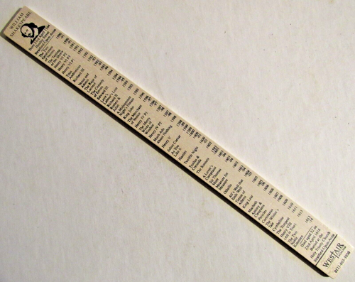 RULER WOODEN 30cm WILLIAM SHAKESPEARE LIFE TIME HISTORY DATES POET PLAY ...