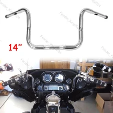 14'' Handlebar Chrome For Harley-Davidson Ape Hanger Rise FLST FXST Sportster