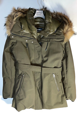 MACKAGE JACKET PARKA JENI GREEN SIZE M FUR COAT 2 IN 1 DOWN BELT M/M MSRP 1350
