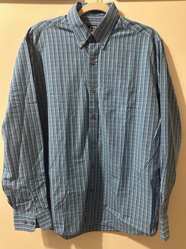 CUTTER & BUCK Blue( Multicolor)Button Shirt - Men's Medium Long Sleeve Striped - Picture 3 of 6