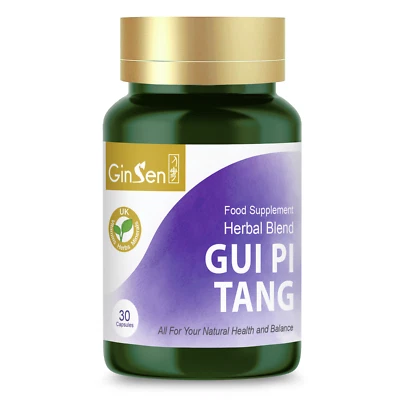 GINSEN Gui Pi Tang Supplement Good Sleep Stress Hormones 30 Capsules