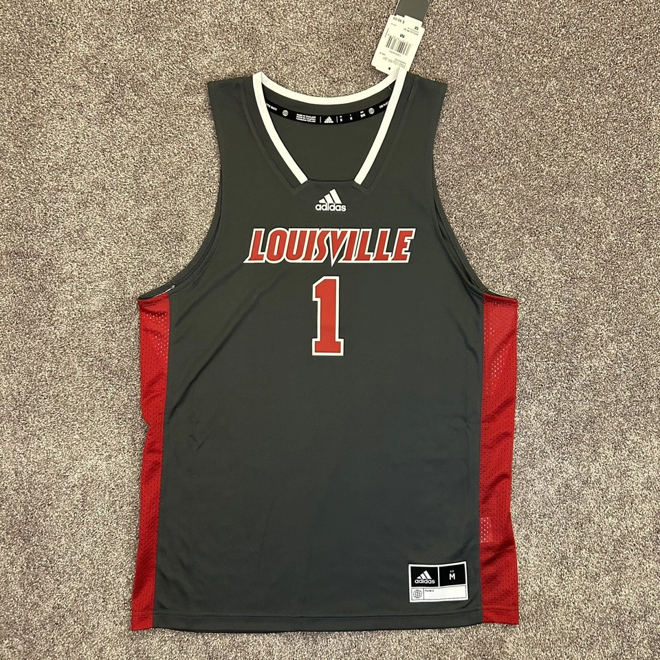 NWT $90 adidas Mens Louisville Cardinals #1 Basketball Jersey Size M - Medium - Image 2 of 4