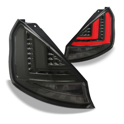 Genuine LED Lightbar Tail Lights Black for Ford Fiesta MK7 2008-Smoke SET