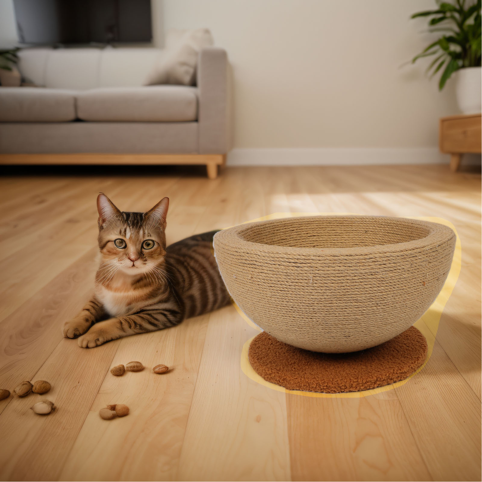 Cat Scratching Board Safe Sisal Cat Scratcher Lounge Bed 2 In 1 For
