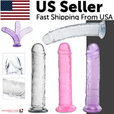Jelly Dong Dildo Suction Cup G-Spot Waterproof Realistic Cock Veined Dildos Anal