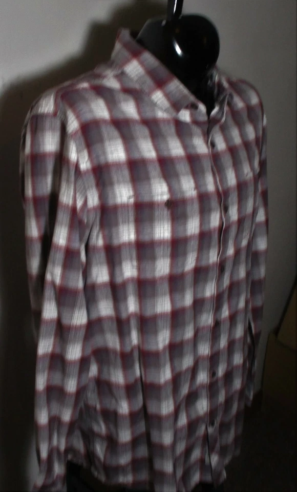 HORNY TOAD Burgundy Gray 100% Organic Cotton Long Sleeve Shirt Size XL - Image 3 of 4