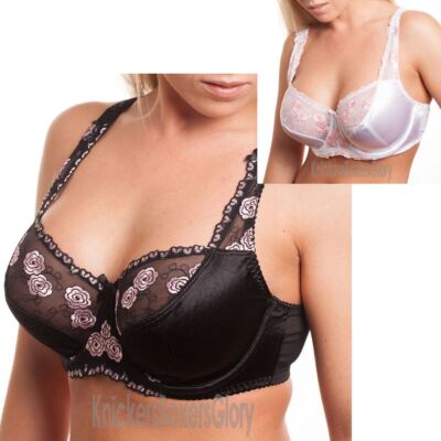 Satin Vollschalen BH Gr. 34,36,38,40,42,44,46 (D DD E F G H J Cup) LG100 NEU