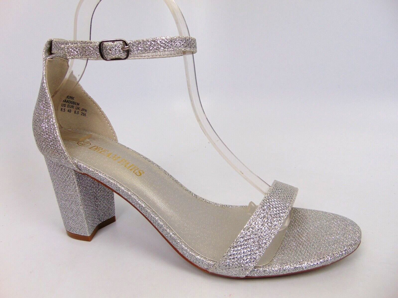 Dream Pairs Women’s Chunky Heel Open-Toe Sandals Wedding Party Size 8.5 New