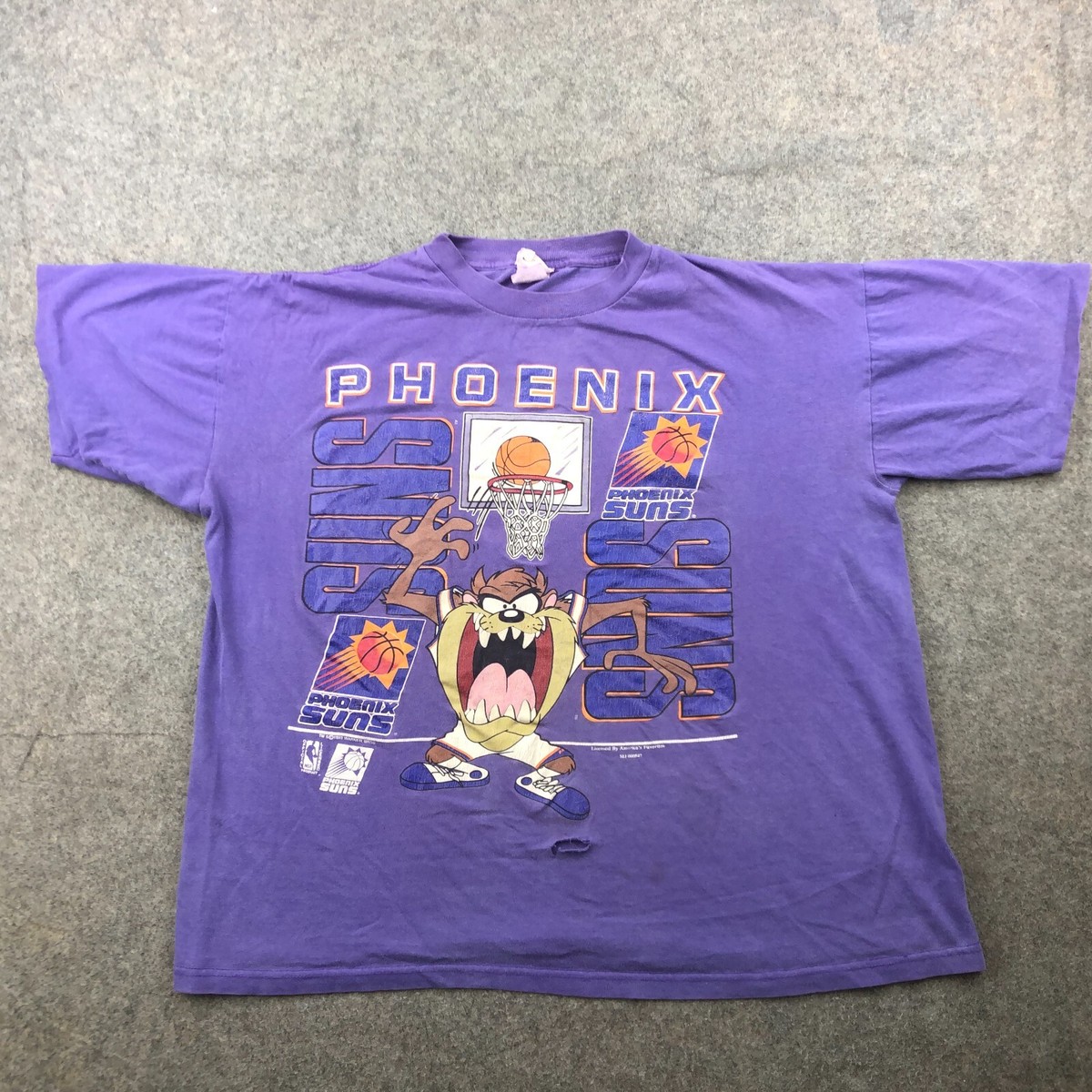 激レア デッドストックOSG Phoenix バスケットボール Tシャツ Vintage Phoenix Suns Shirt Mens XL Purple Tasmanian Devil Taz
