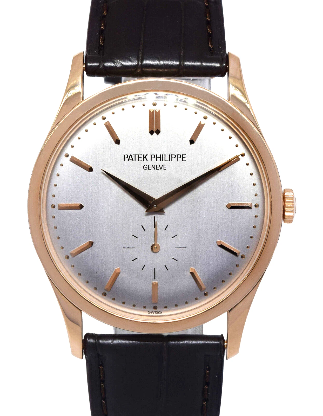 Patek Philippe — Patek Philippe Calatrava 5196 18k Rose Gold Mens 37mm Manual Watch 5196R