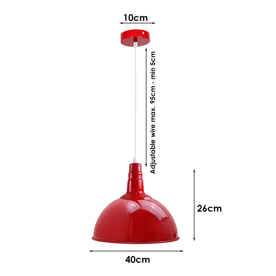 レトロランプ　レッド Vintage Industrial Ceiling Pendant Light Metal Shade Red
