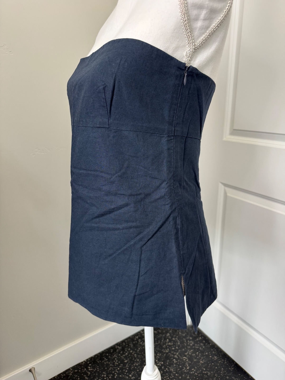 J. Crew Womens Navy Strapless Top NWT Sample Piece Size 4 Cotton Blend