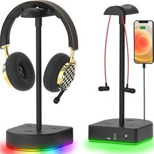 Soporte Para Audifonos Con Luz Rgb Auriculares Mesas Gaming Gamer Mesa