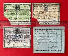 3 x uralt Lotterie Los + RG - verschiedene Nummern Ein Zehntel Los 1898 ( 158516
