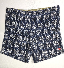 Tommy Hilfiger Shorts Men Large Blue Plants Printed Swimming Trunks Drawstring