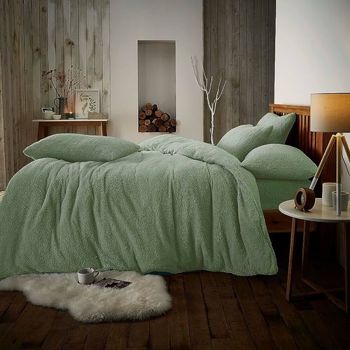 Teddy Fleece Pair of Pillow case Plain Thermal Warm Cosy 50cm x 75cm House Wife - Picture 38 of 74