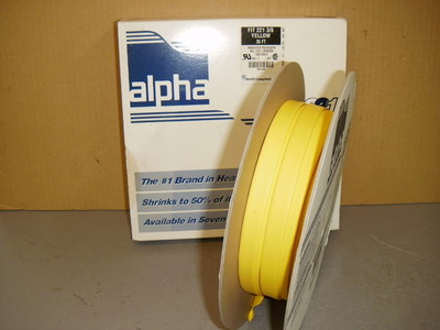 Alpha FIT2213/8 Yellow Irradiated Polyolefin 3/8'' x 35' Heat Shrink Tubing