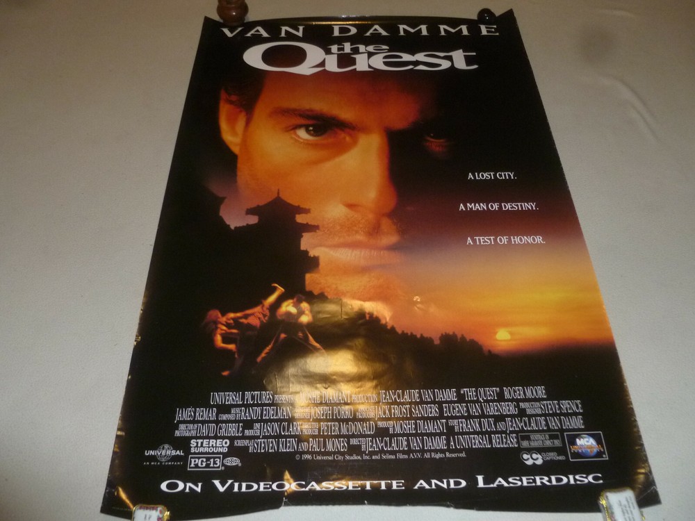 MOVIE POSTER THE QUEST VAN DAMME 1 SIDED 27 X 40 UNIVERSAL STUDIO 1996 VHS