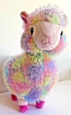 Kellytoy Shaggy Rainbow Llama Alpaca Plush Stuffed Tie Dye Toy Animal 12" Pastel