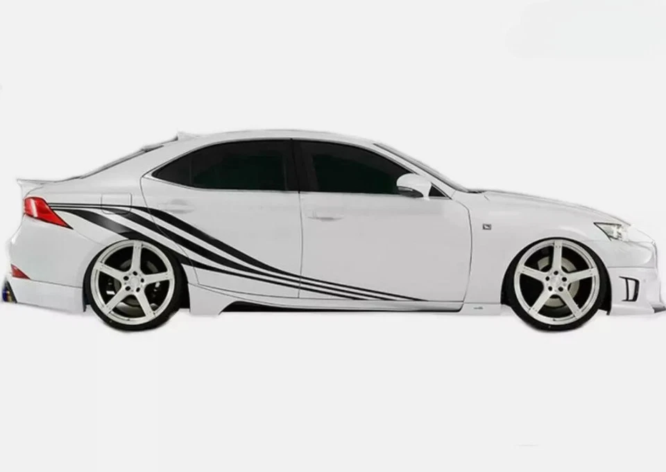 Calcomanía de vinilo para puerta lateral a rayas gráficas de carreras para Lexus IS250 IS300 Foto 2 de 4