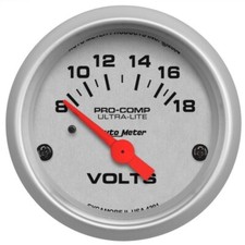 Auto Meter 4391 Ultra Lite Voltmeter Volt Meter Gauge 2 116 8 - 18 Volts