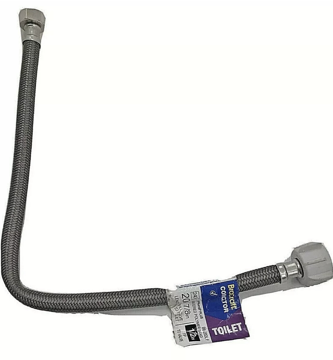 BrassCraft Toilet Connector Braided Hose 20" Length 7/8" Fit Valve B8