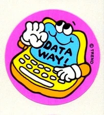 1980s Trend Scratch And Sniff Glossy Computer Data Way Stinky Stickers Single TM