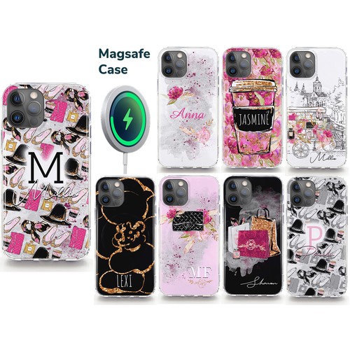 Personalised Phone Case for Iphone, Samsung Magsafe Compatible Gel Pink Flowers - 第 1/17 張圖片