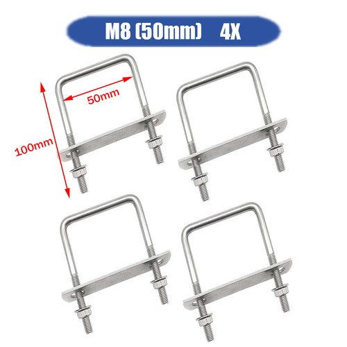 4 sets M6 M8 U Bolt Plates and Nuts Standard U-Bolts Stainless Steel 304 Trailer - Picture 14 of 16