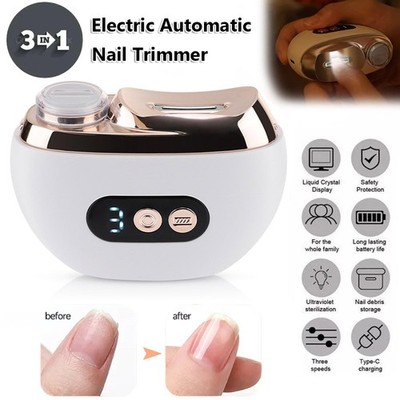 3 in 1 Elektrischer Nageltrimmer Nagelknipser Nagelfeile Clipper Nagelschneider