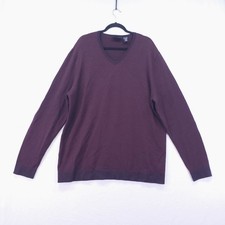 Calvin Klein CK Men's Size XXL Sweater V-neck Merino Wool Blend Purple Plum