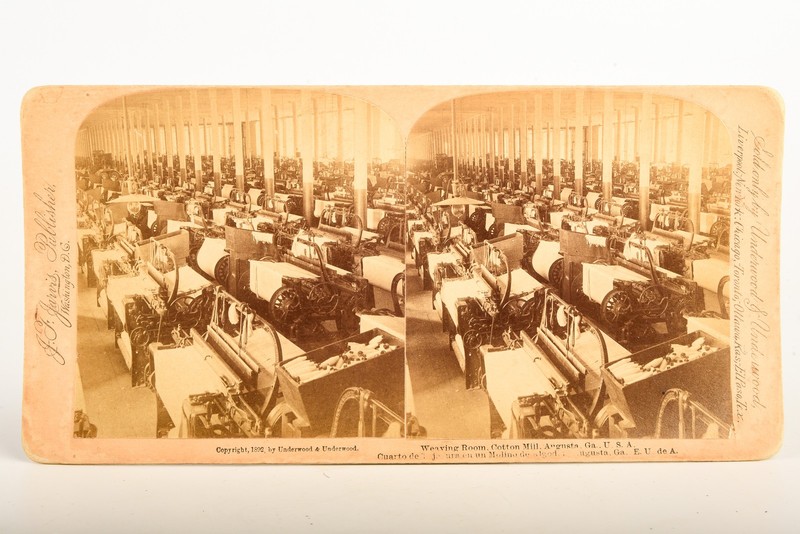 1892 Underwood Stereoview Photo 7x3½" - Cotton Mill Augusta, Georgia V20