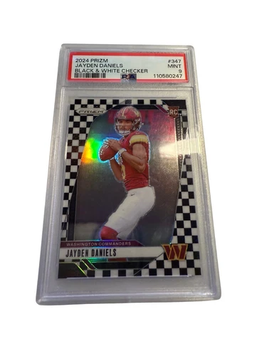 2024 Panini Prizm - Jayden Daniels #347 Black & White Checker Prizm (RC) PSA 9